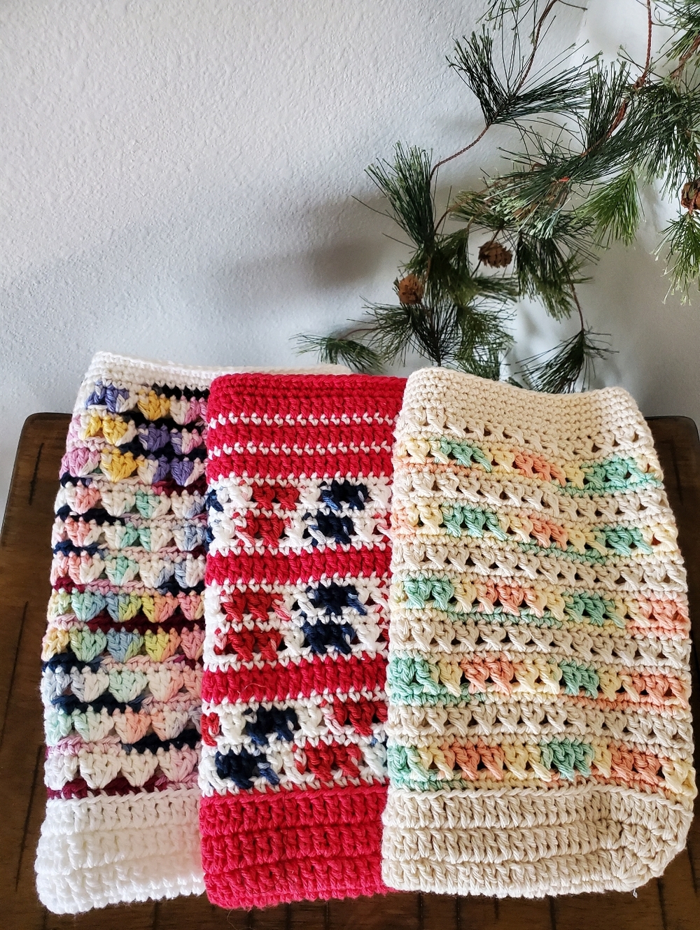 Market Bags-Trio Of Handmade Crocheted Boho  -Ready for Custom Straps WIP